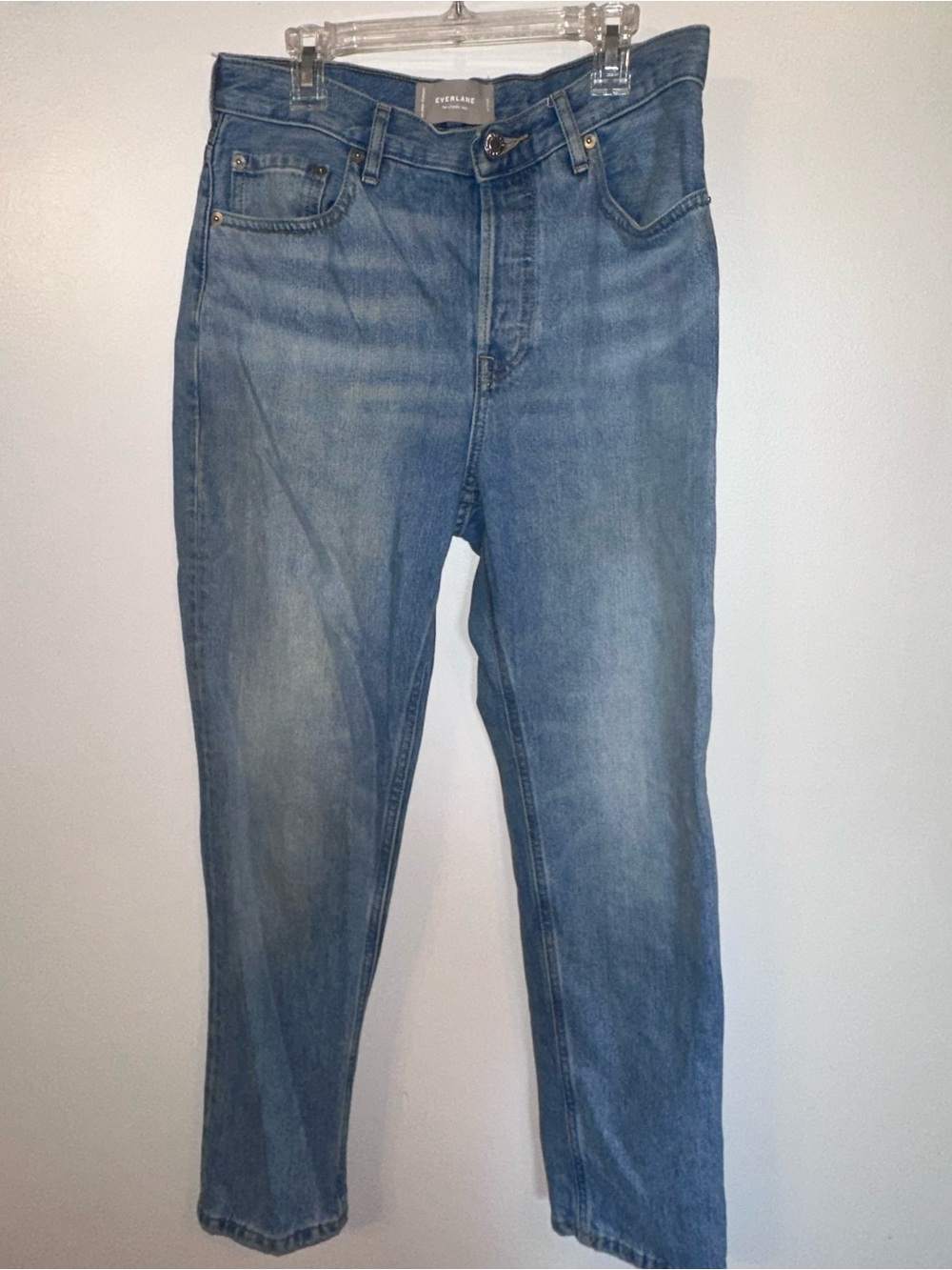 Everlane The Cheeky Jean Straight Leg Crop Light Wash Jean - Picture 2 of 5